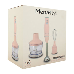 Mixeur multifonction 3 en 1 rose RETRO
