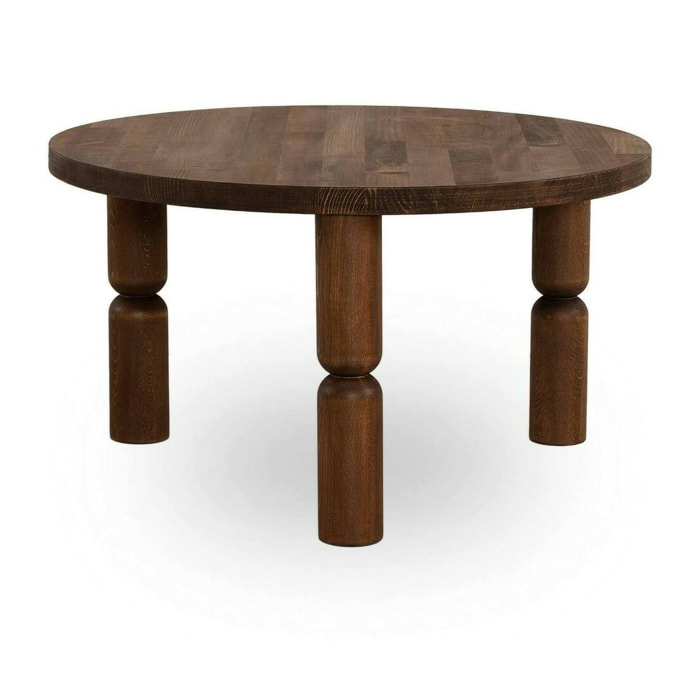 Tavolino da salotto Victorien, Tavolo basso da caffè, Portariviste per divano, Ripiano da soggiorno, 70x70h40 cm, Noce