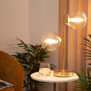 Lampe "Collectionneur" en verre H48cm doré
