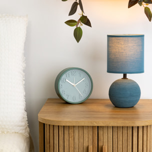 Lampe "Timeo" bleue striée - céramique H25 cm