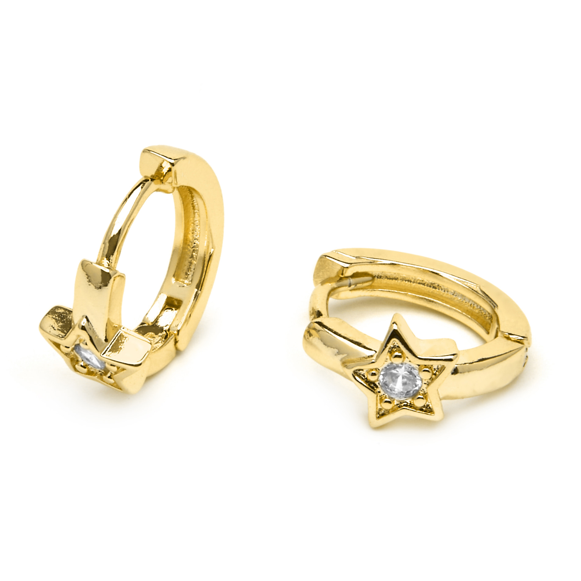 Pendientes acabado oro amarillo de 18k y Circonita Brillante