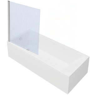 Baignoire rectangulaire Neon 170x75cm + Pare bain gauche AURYS Raywall chromé profilé gauche