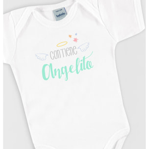 Body bebé frases manga corta hombro