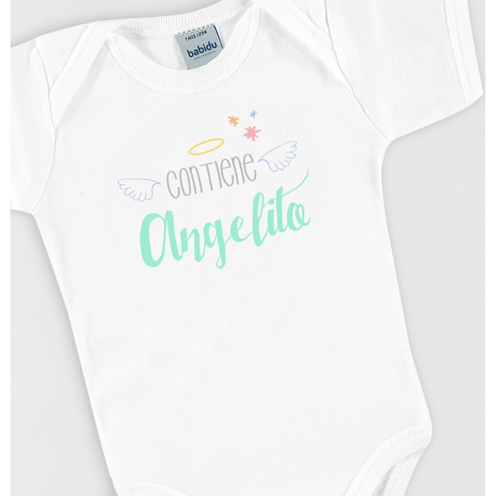 Body bebé frases manga corta hombro