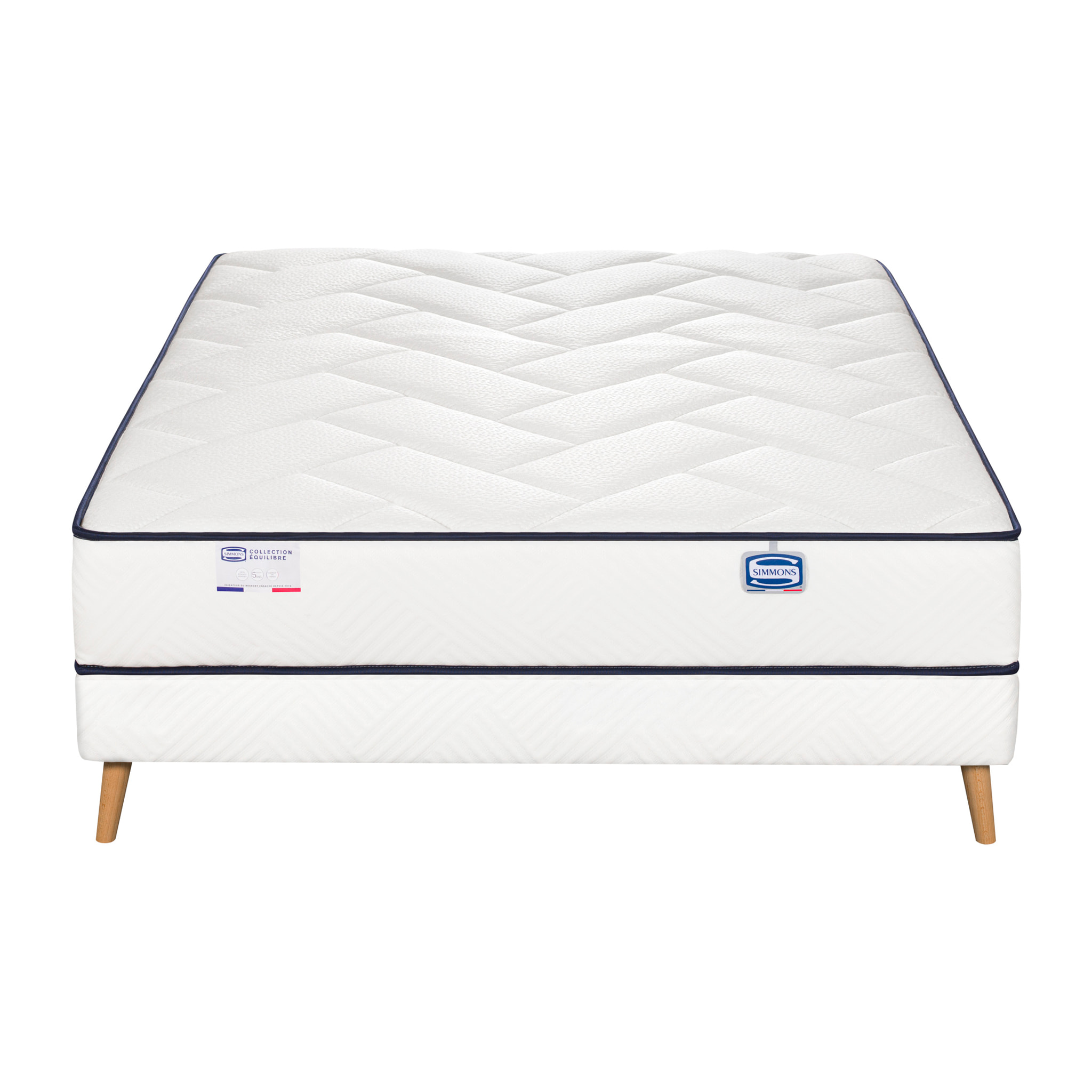 Ensemble L'EVIDENT, matelas ressorts ensachés , ferme, H23 + sommier