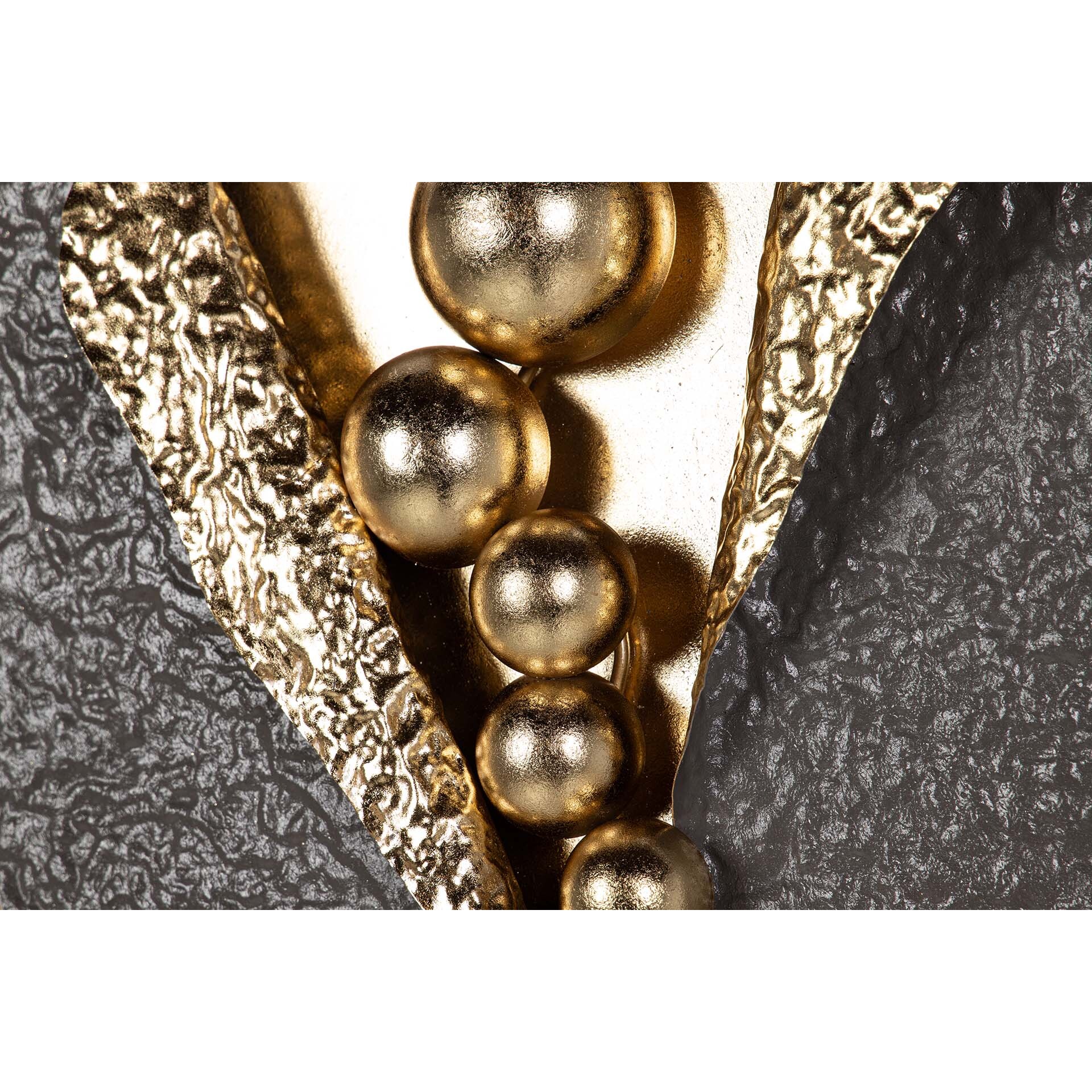 Adorno Pared Metal Dorado Negro 62x8x100 Cm
