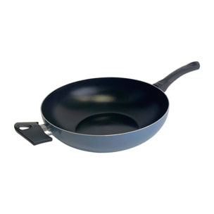 Juego de 2 Cacerolas de Ø20Ø24cm con tapa + Wok de Ø30cm en Aluminio prensado color Azul NOIA San Ignacio