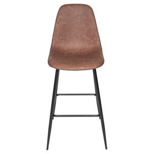 Chaise De Bar Amber Marron M2 - Lot de 2