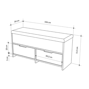 LISBONNE - Meuble à chaussures - 4 rangements - noir