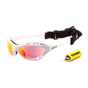 Gafas de deportes acuáticos OCEAN CUMBUCO - Blanco brillante / Revo roja