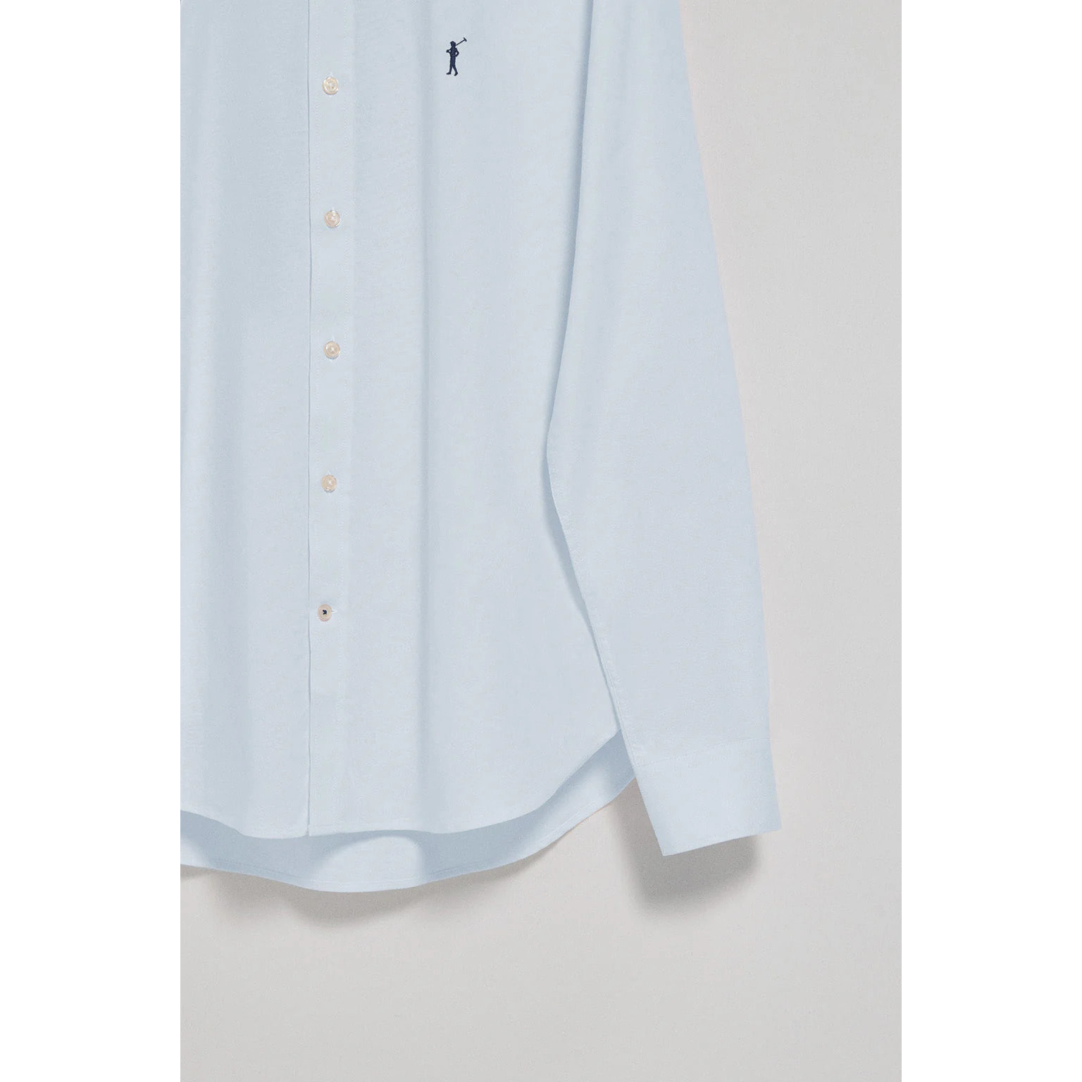 Camicia oxford celeste con logo Rigby Go ricamato