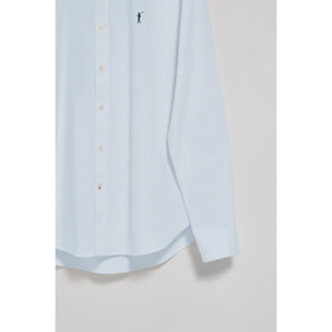 Camicia oxford celeste con logo Rigby Go ricamato