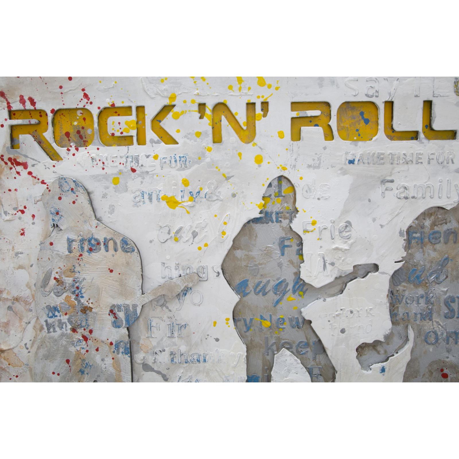 DIPINTO SU TELA ROCK N ROLL OFFICINE 55 MULTICOLORE