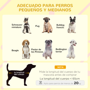 PawHut Caseta para Perros Exterior Casa para Perros Pequeños y Medianos con Techo Asfáltico Abatible Puerta con Cortina Panel Frontal Transparente y Base Extraíble 90x62x71 cm Natural