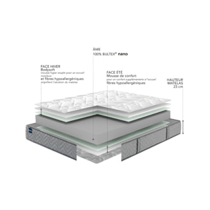 Matelas ENERGIZING 2 places|H 23 cm|confort ferme