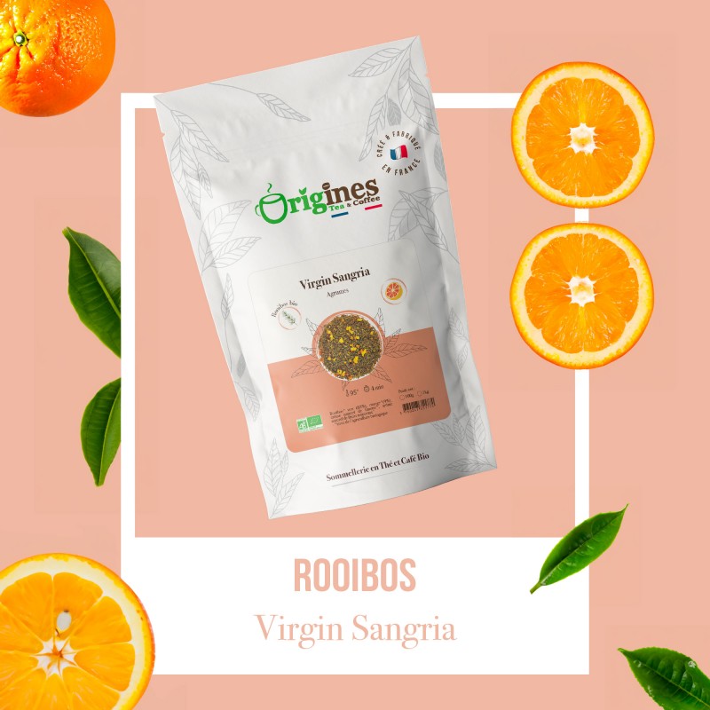 Virgin Sangria- Rooïbos vert Bio aux agrumes - Sachet 100g