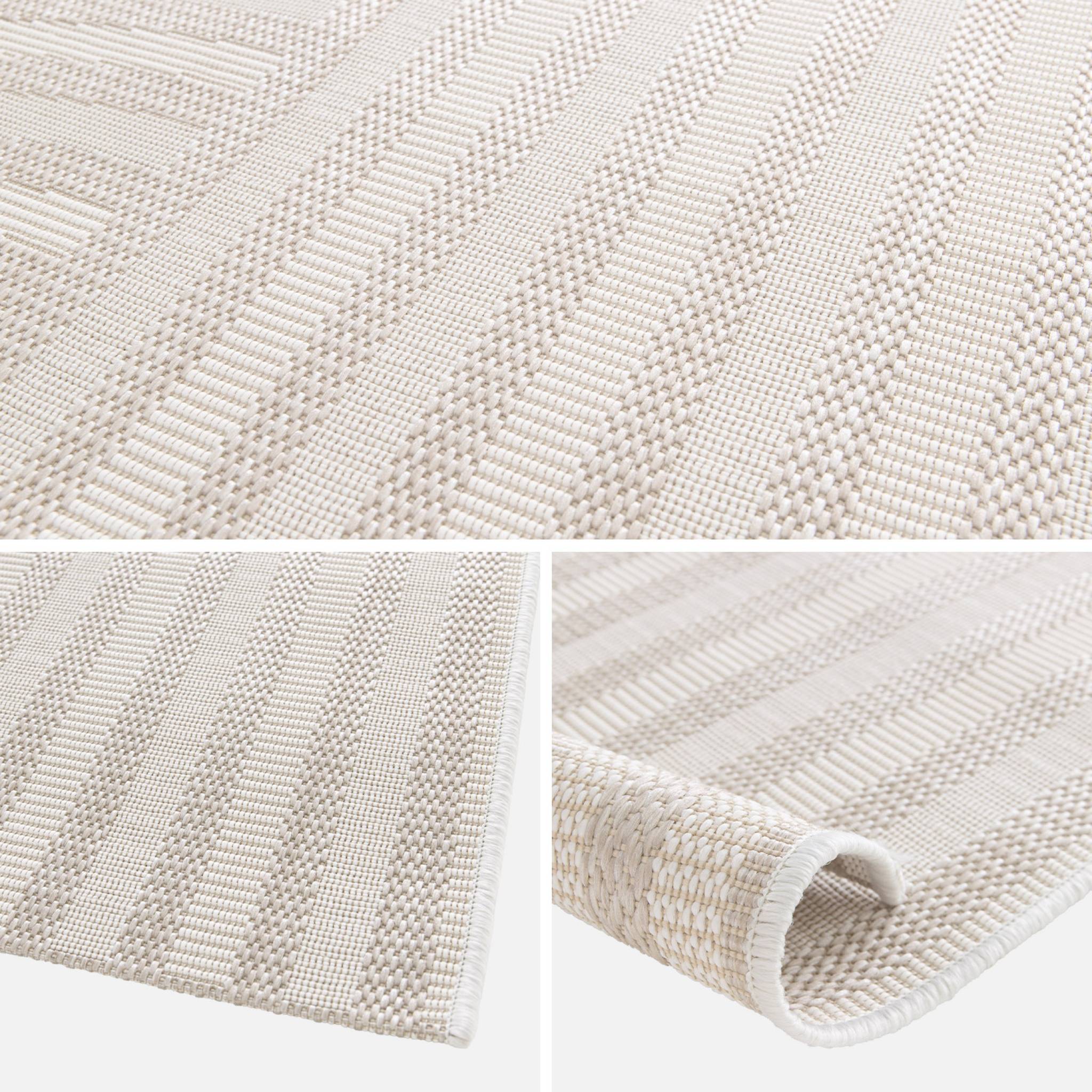 Tapis intérieur/extérieur motif arches beige. 120 x 170cm 100% polyester recyclé