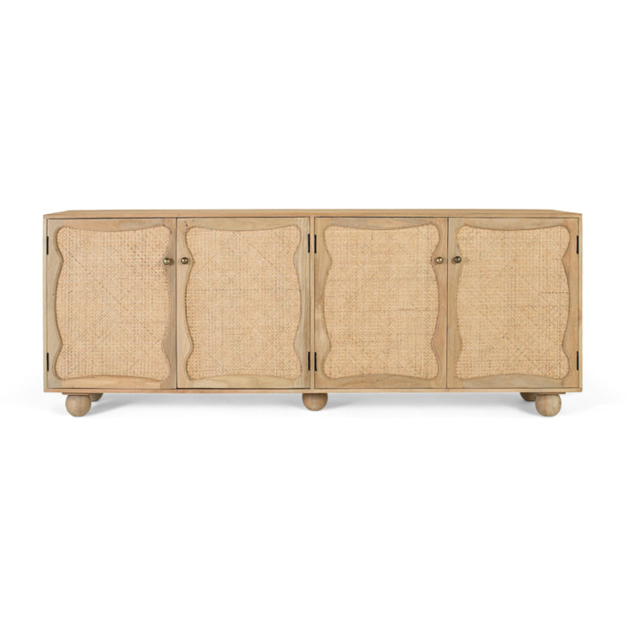 Aparador de Madera de Mango Estilo Boho Mediterráneo