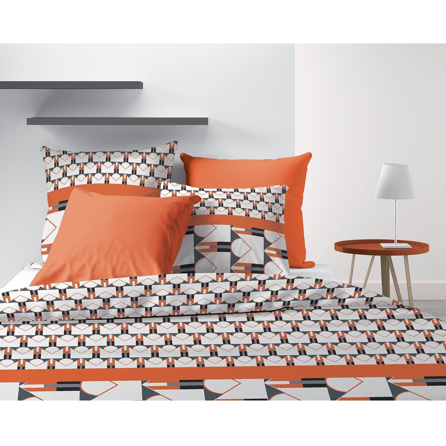 Parure Housse De Couette 3pcs avec Taies oreiller 100%microfibre 60gsm Arrow