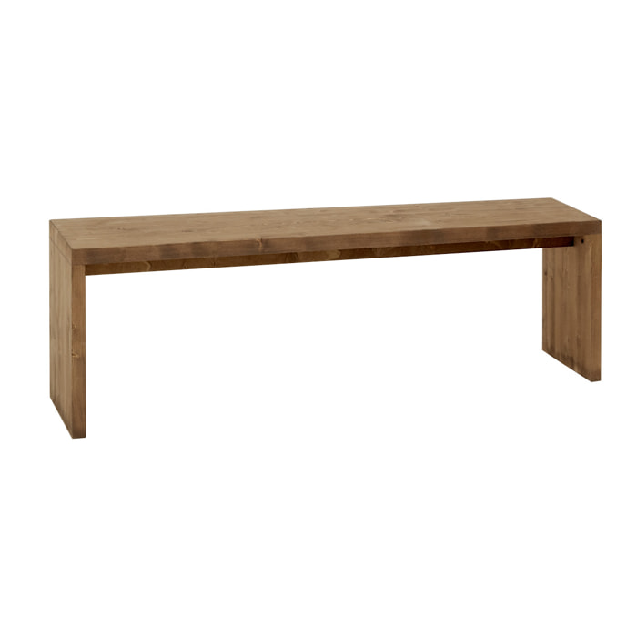 Banc en bois massif ton chêne foncé en différentes tailles