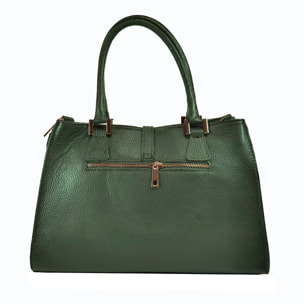 Borse Donna colore Verde-in pelle Made in Italy 35x25x11 cmcm