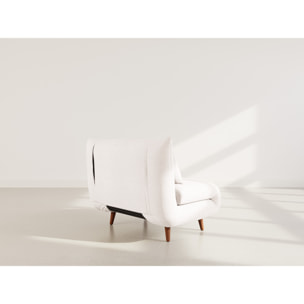 Lumi - Banquette convertible clic-clac 1 place en velours côtelé - Beige