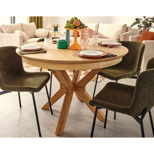 Virtuoso - table à manger ronde extensible - bois - 4 à 8 personnes - Bois