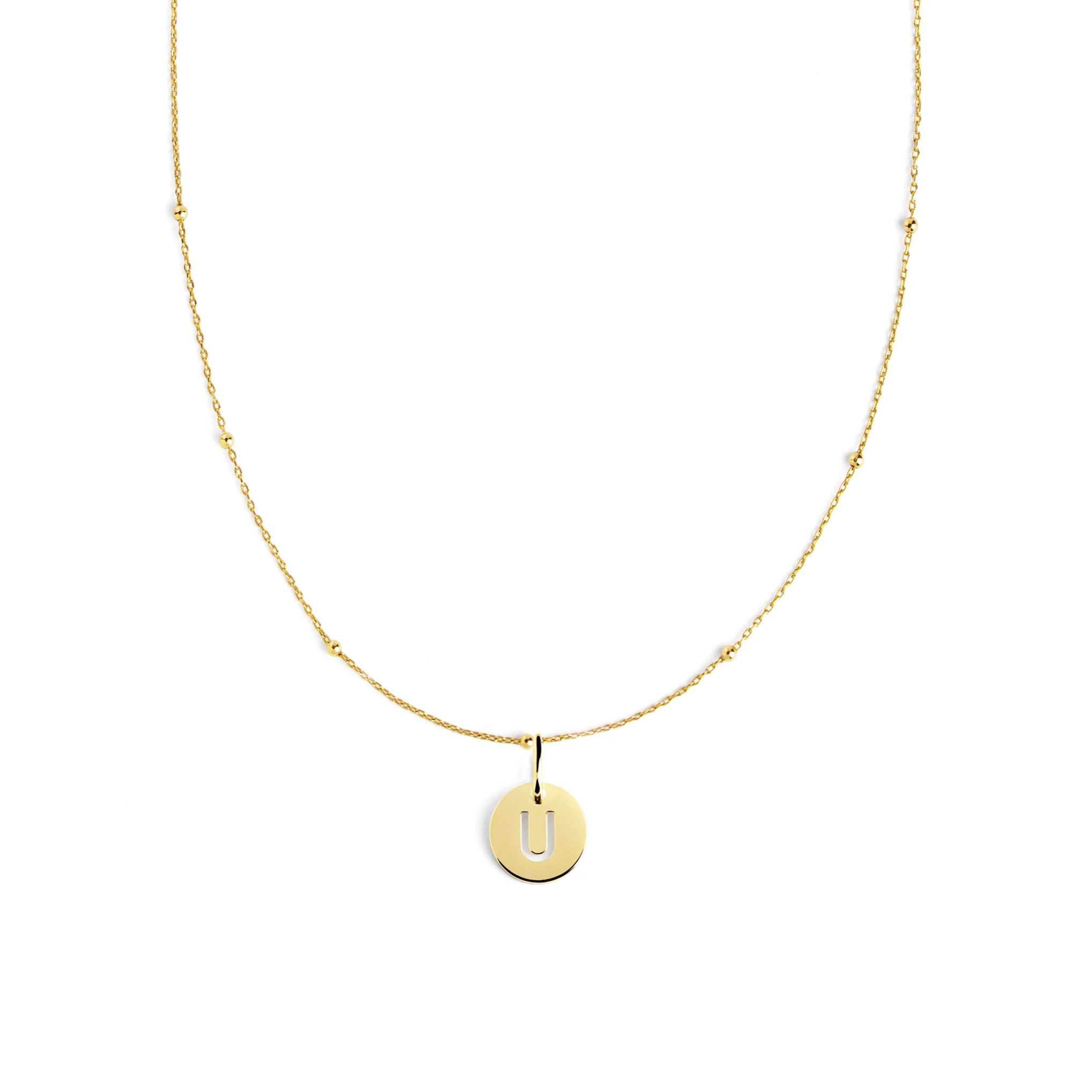 Mini collana a medaglione in Argento Placcato Oro