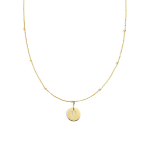Mini collana a medaglione in Argento Placcato Oro