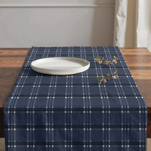 Chemin de table 100% coton Camilo Blue 50x150 cm