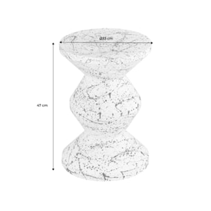 Table d'appoint. bout de canapé. table de chevet acier émaillé. motif moucheté bleu Ø33 x H 47cm - Zina