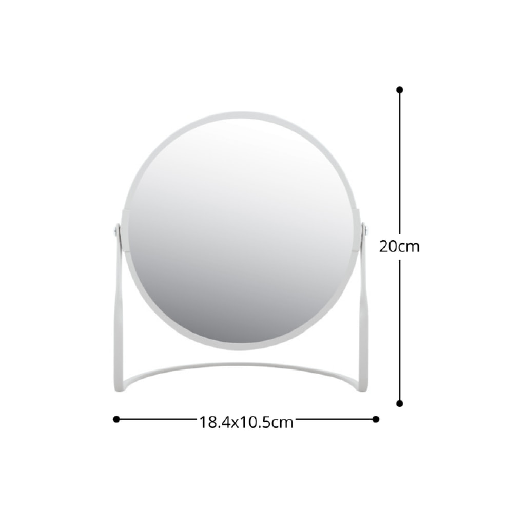 Miroir grossissant sur pied Acier AKIRA Blanc mat Spirella