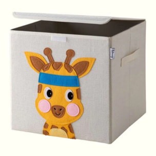 Boîte de rangement en tissu pour enfant "girafe" avec couvercle, compatible Ikea Kallax Lifeney