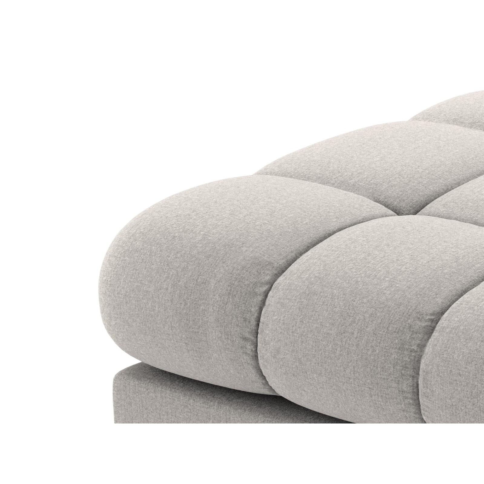 Méridienne droite "Bali" en tissu structurel gris clair