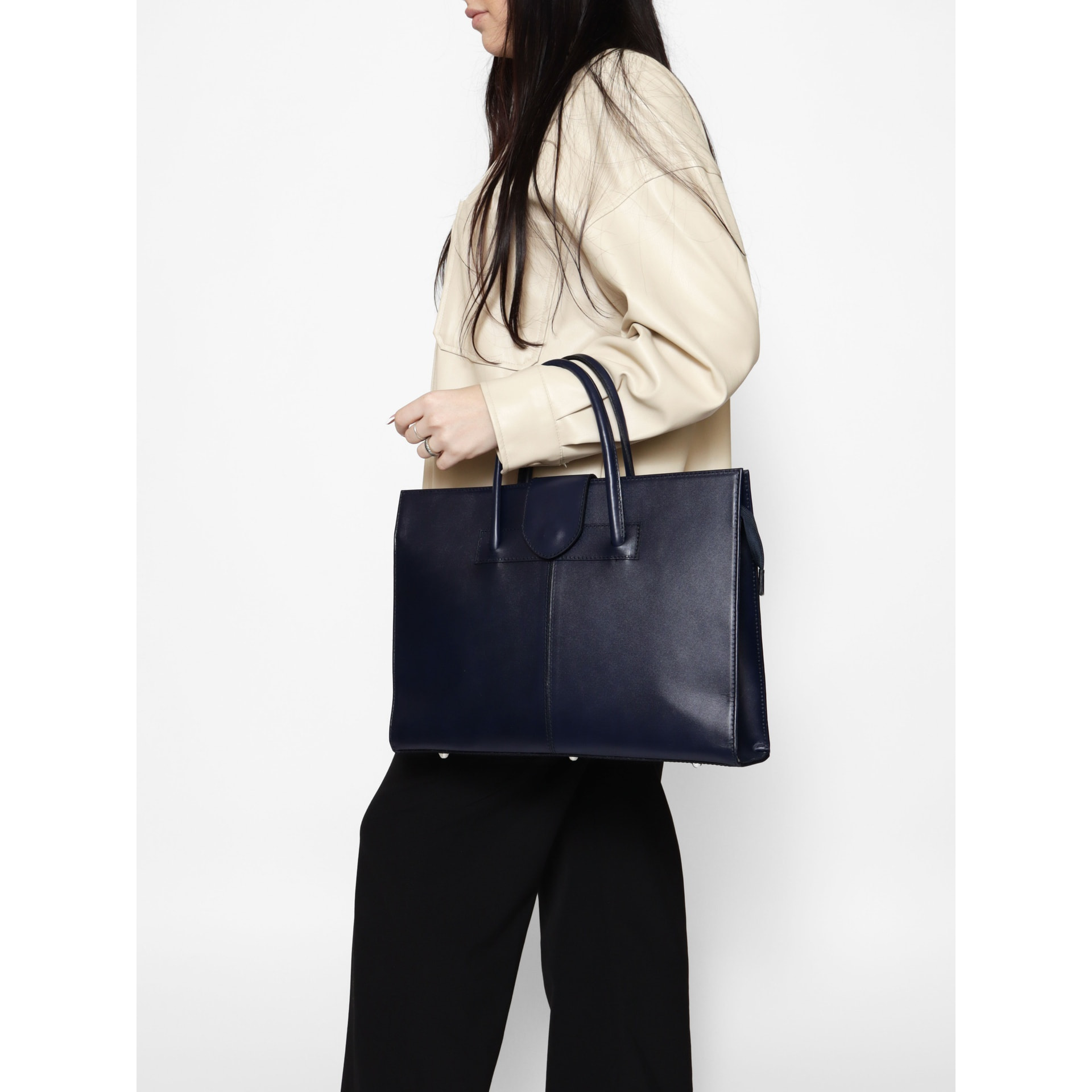 Borsa a mano da donna - Modello Evelina - 100% pelle - 40.0 x 29.0 x 9.0 cm