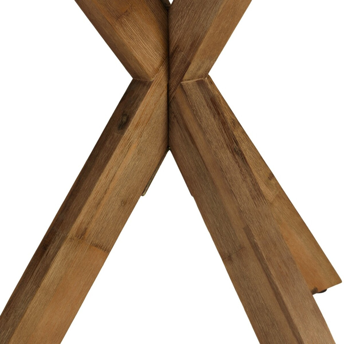 NESTOR - Ensemble table et bancs effet béton marron pieds en bois d'acacia