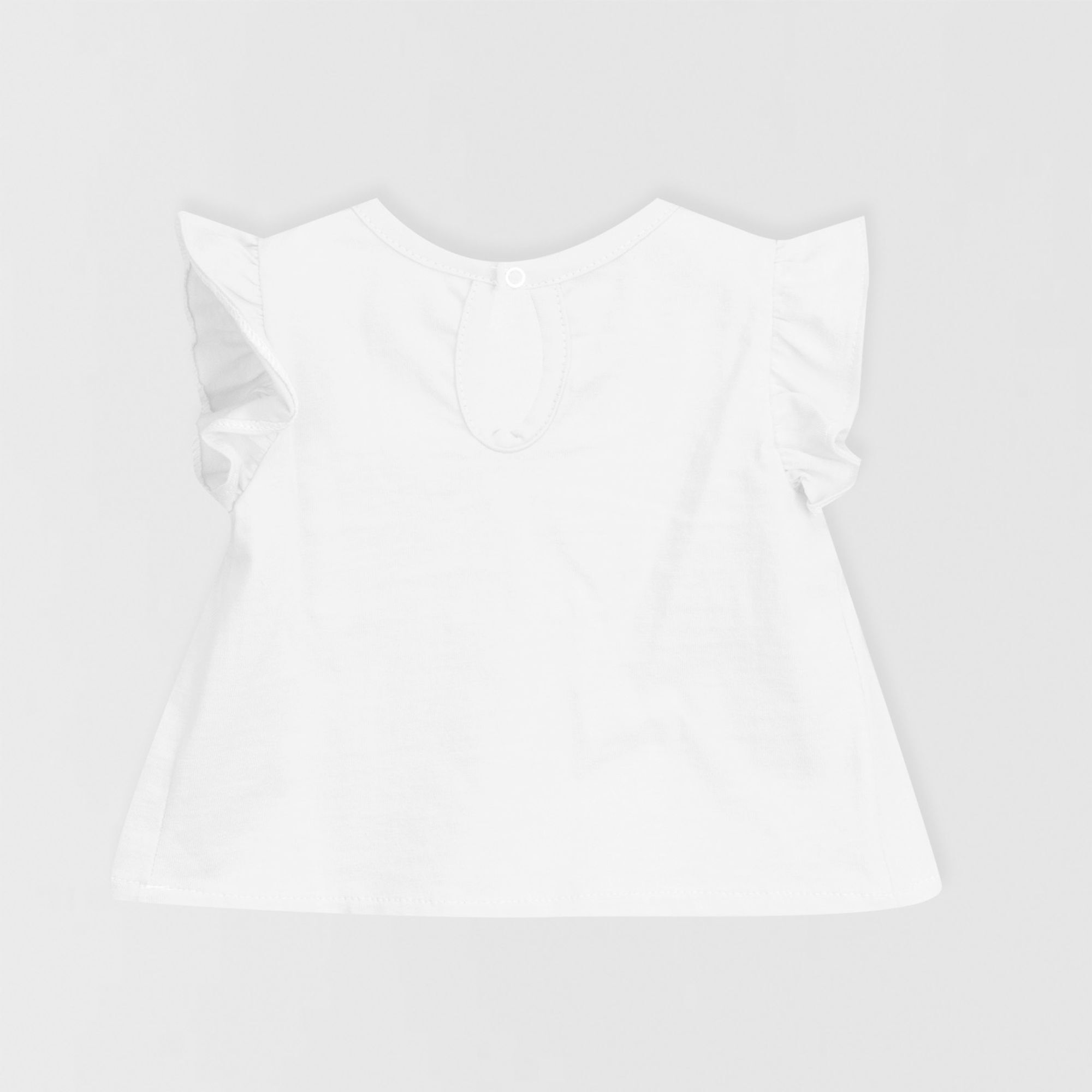 Camiseta Sin Mangas Con Volantes Blanco Talla 3 Meses