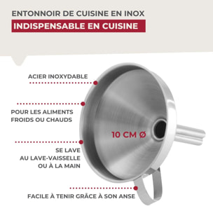 Set de 2 ustensiles de cuisine entonnoir inox Fackelmann Basic
