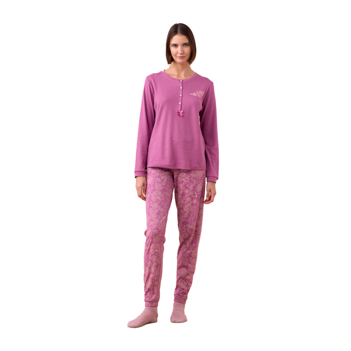 Pigiama donna caldo cotone articolo flory Noidinotte