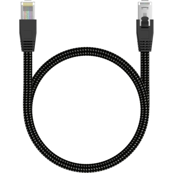 Câble Ethernet ADEQWAT RJ45 1M Droit CAT8 noir
