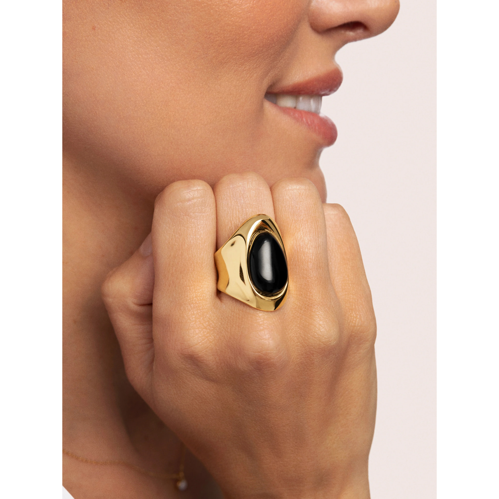 Anillo My Maxi Stone Acero Baño Oro