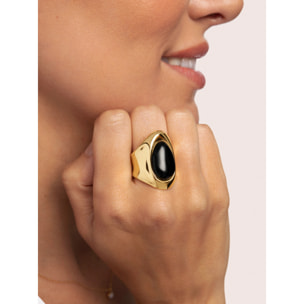 Anillo My Maxi Stone Acero Baño Oro