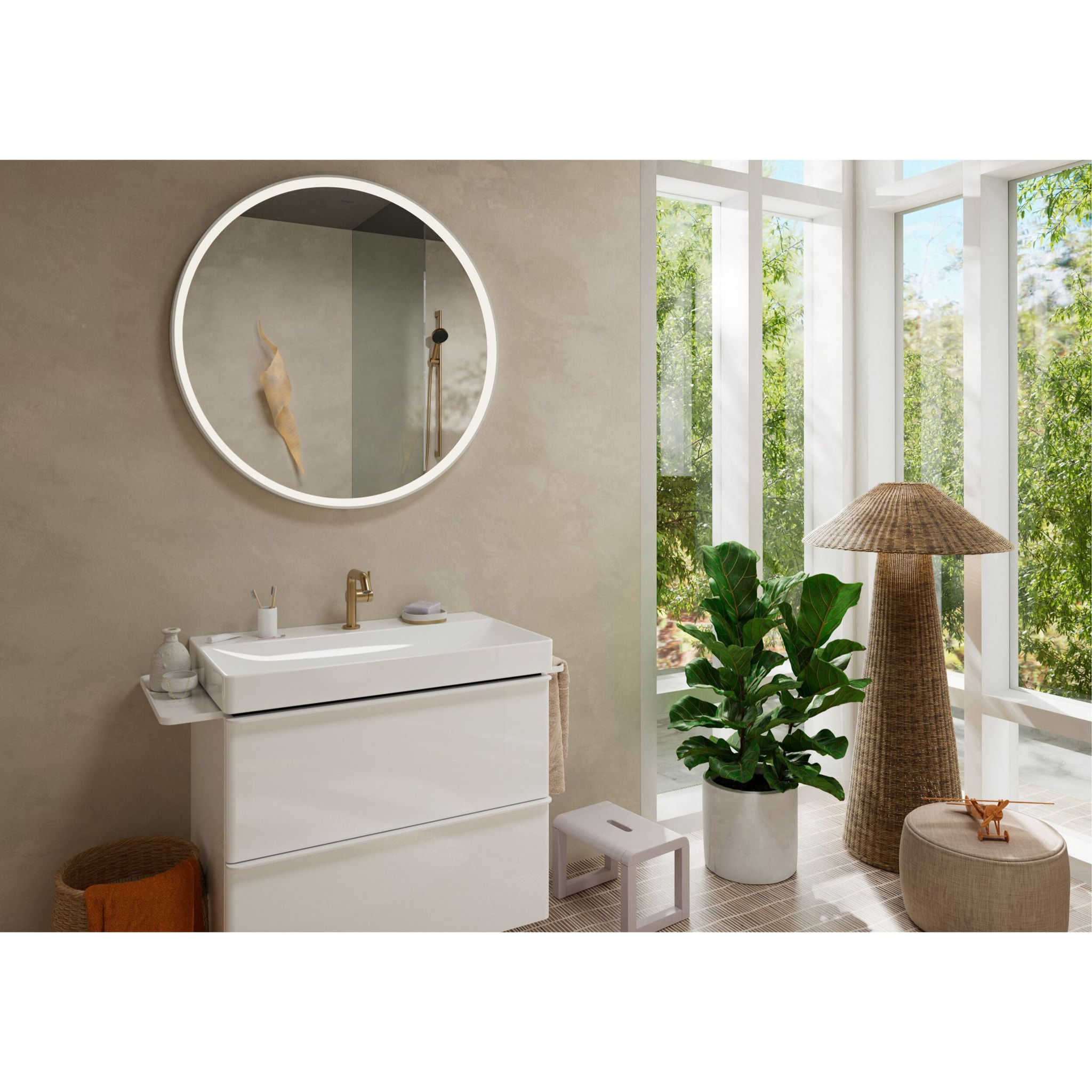Mitigeur lavabo Tecturis S 110 Fine Ecosmart+ avec bonde clic-clac, Bronze brossé