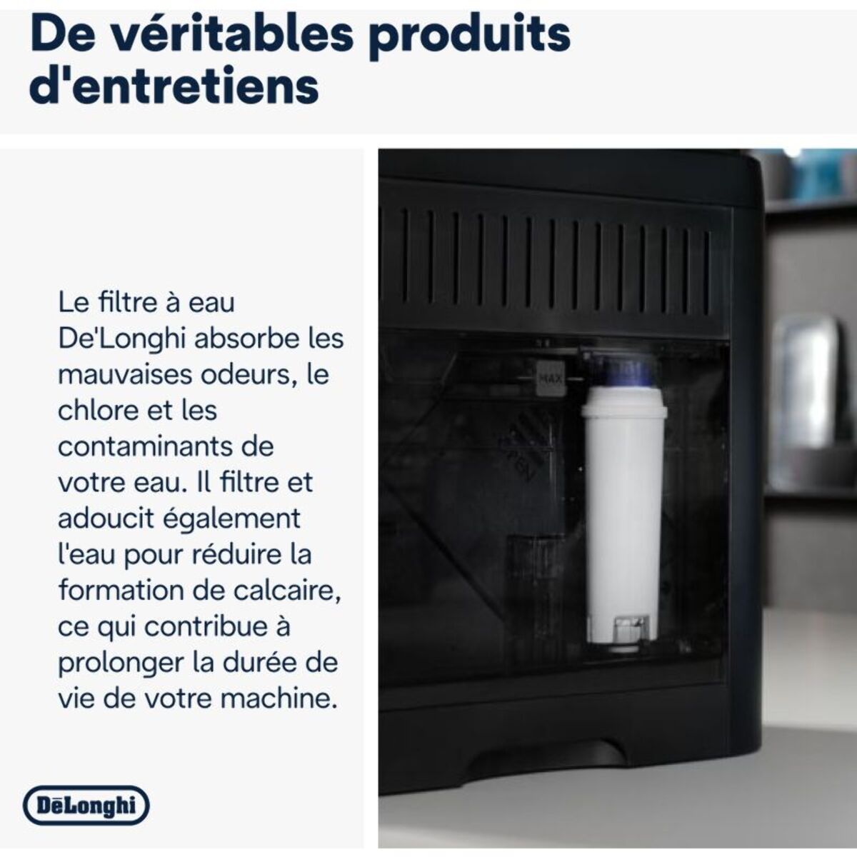 Filtre DELONGHI DLSC002, Cartouche Filtrante Anti-Calcaire pour Machines à Café