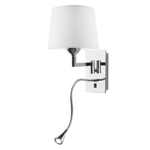 LEDS C4 Aplique LED Oxford 1 Blanco Cálido 3000K, Acabado Cromo con Pantalla Elegante