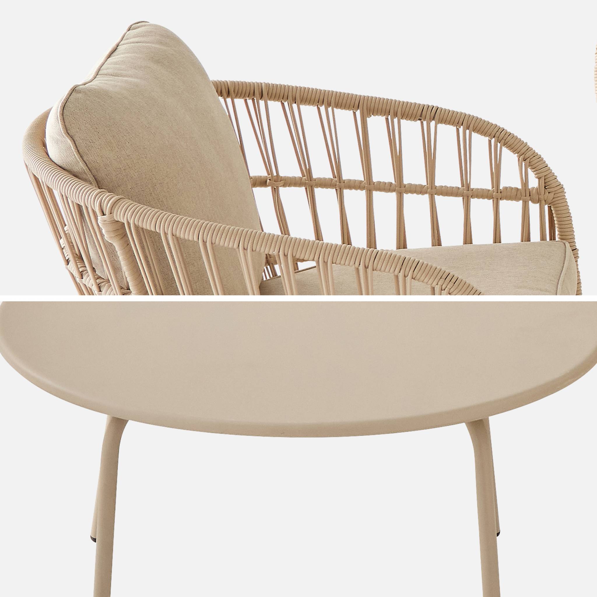 Salon de jardin acier et cordes 4 places VATUO