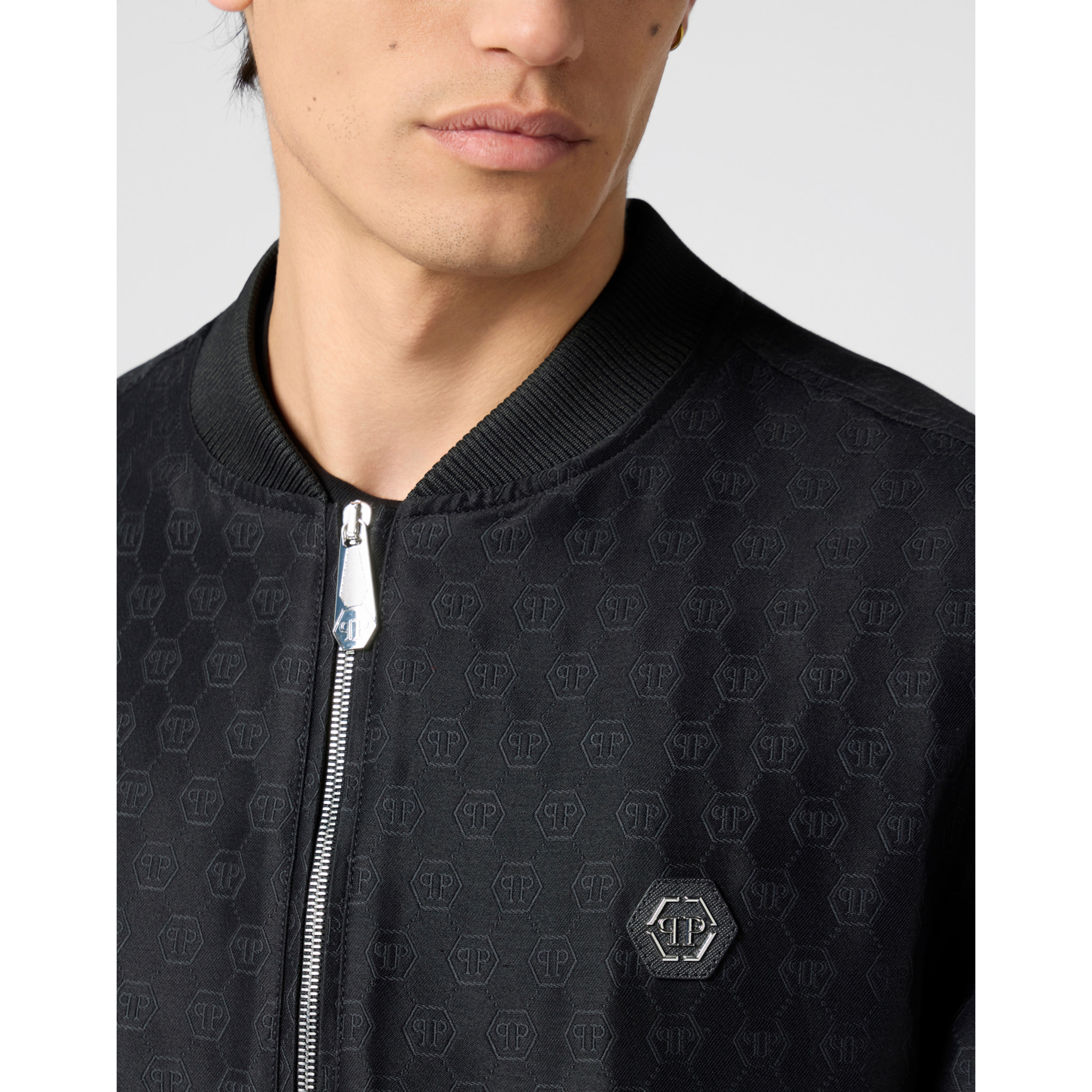 PHILIPP PLEIN Bomber Jacket Jacquard Monogram