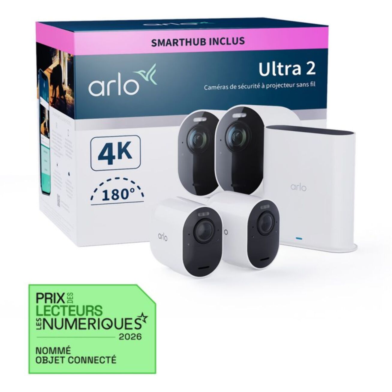 Caméra de surveillance ARLO 2 caméras extérieures blanches Ultra 2