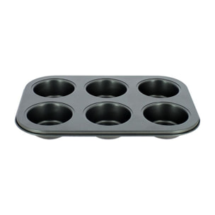 Plaque à 6 muffins en acier carbone AMANDINE