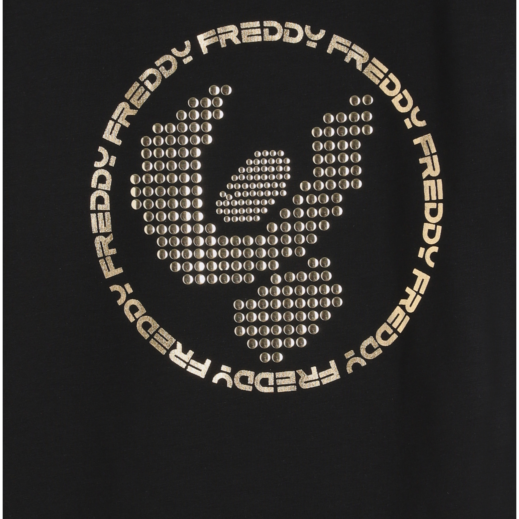 T-shirt bambina con maxi logo borchiato